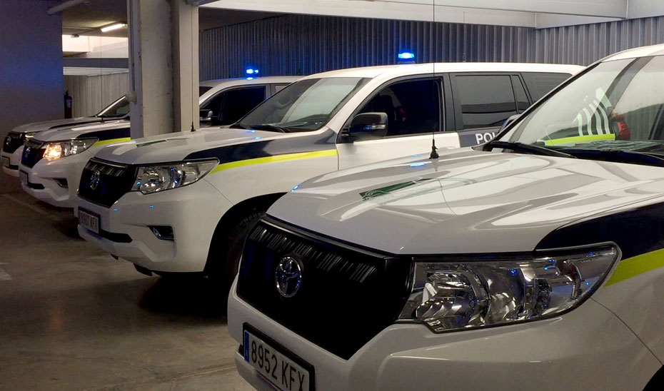 Imagen de los coches de la Unidad de Policía Nacional adscrita a la comunidad autónoma.