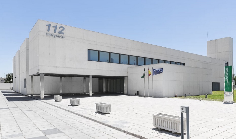 Exterior de la sede regional de Emergencias 112 Andalucía en Sevilla