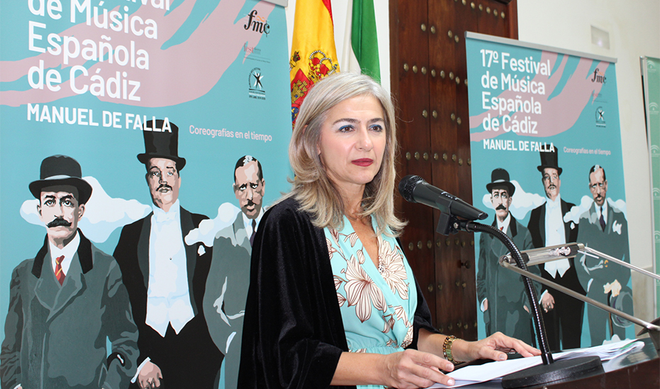 Patricia del Pozo, durante la presentación del programa de la XVII edición del Festival de Música Española de Cádiz.