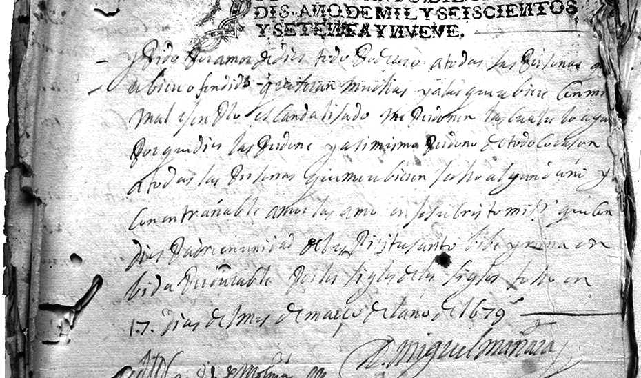 El testamento de Miguel de Mañara fue el primer documento de la actividad del Archivo Provincial de Sevilla.