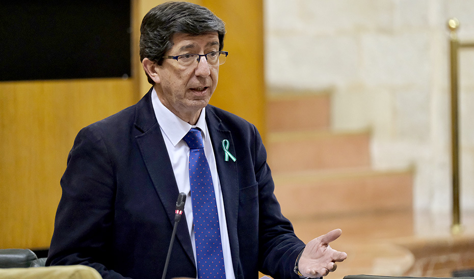Juan Marín, durante la sesión de control al Parlamento.