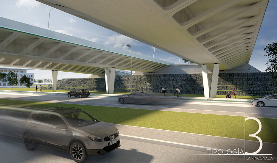 Recreación del viaducto que se construirá en la zona de Pago de Enmedio.