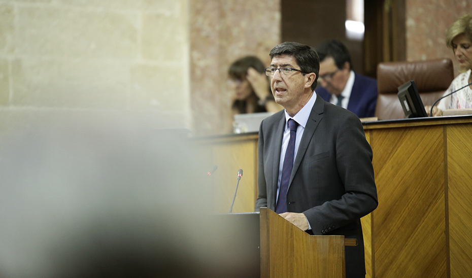 Juan Marín, en un momento de su intervención.