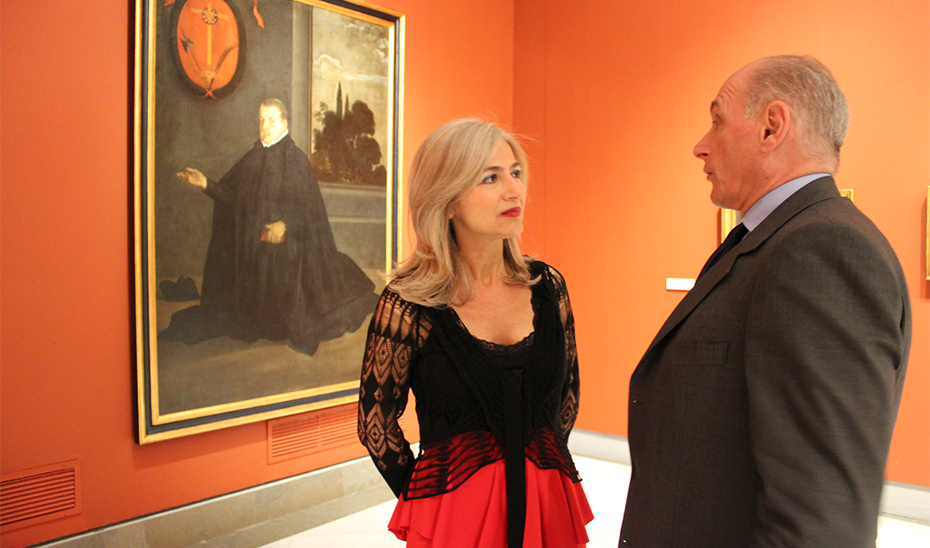 La consejera de Cultura, Patricia del Pozo, y Bernard Ruiz-Picasso, durante su visita al Museo de Bellas Artes de Sevilla