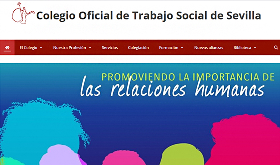 Página web del nuevo Colegio Oficial de Trabajo Social de Sevilla.
