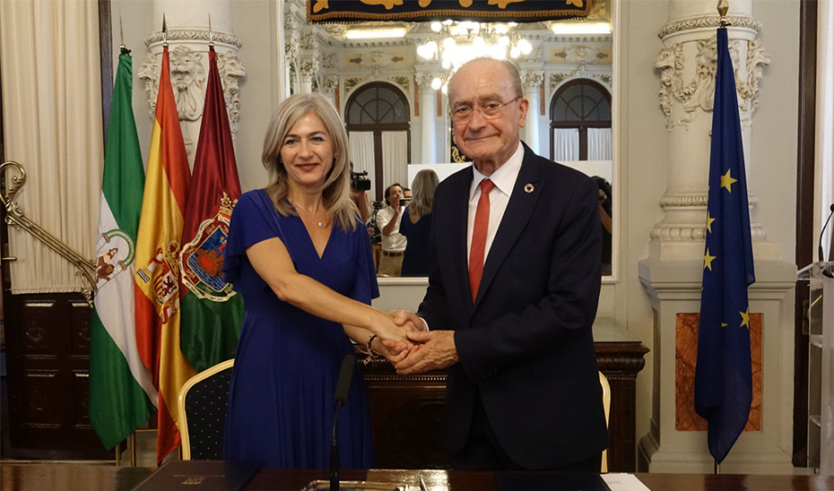 Del Pozo y De la Torre, tras la firma del acuerdo para la estabilidad de la Orquesta Filarmónica de Málaga