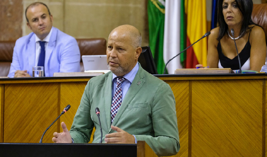 Javier Imbroda este miércoles en su comparecencia ante el pleno del Parlamento para informar de las novedades del curso escolar.