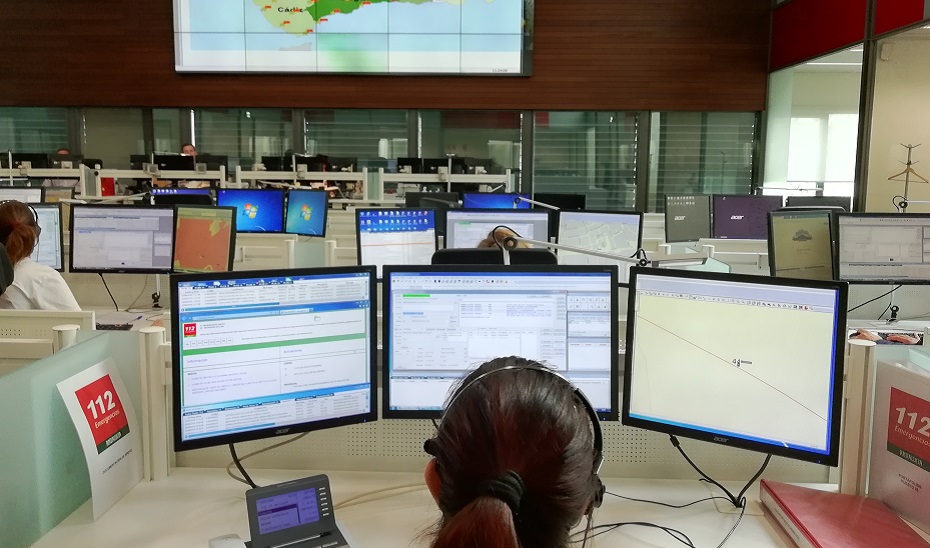 La sala del 112 Andalucía, donde se gestionan las llamadas de emergencias.
