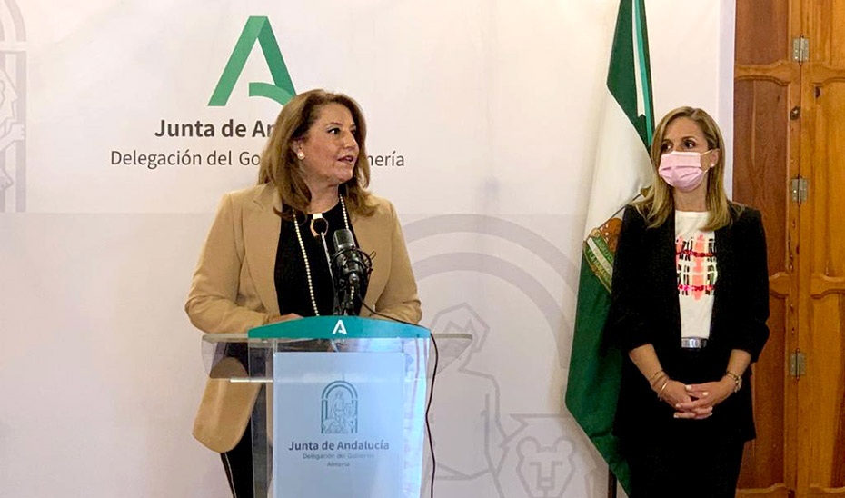 La consejera Carmen Crespo, durante su comparecencia para presentar los Presupuestos de la Junta para 2021 en Almería.