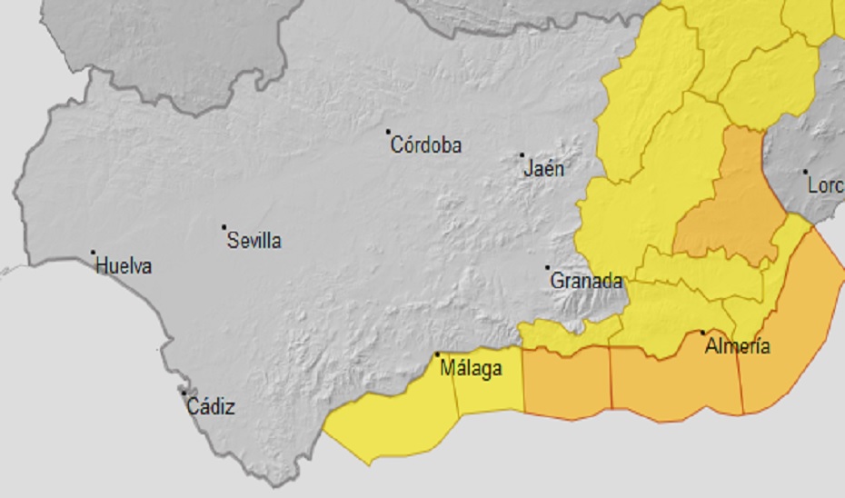 Mapa meteorológico de AEMET con los avisos previstos para mañana 11 de diciembre.