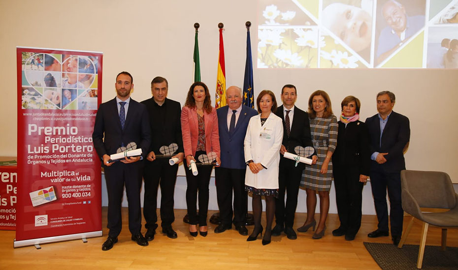 El consejero de Salud, Jesús Aguirre, en la entrega de los Premios Luis Portero de Promoción del Donante de Órganos y Tejidos.