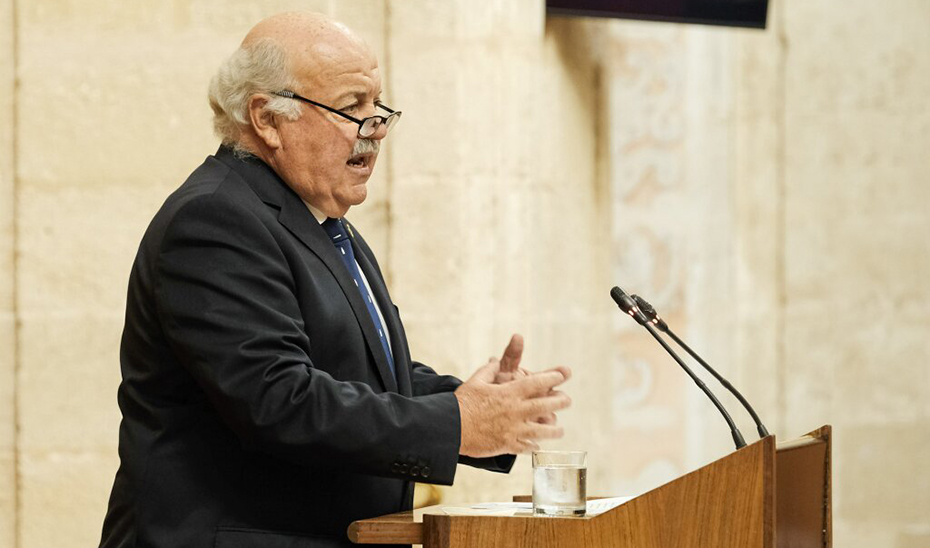 Jesús Aguirre, durante su comparecencia ante el Pleno del Parlamento.