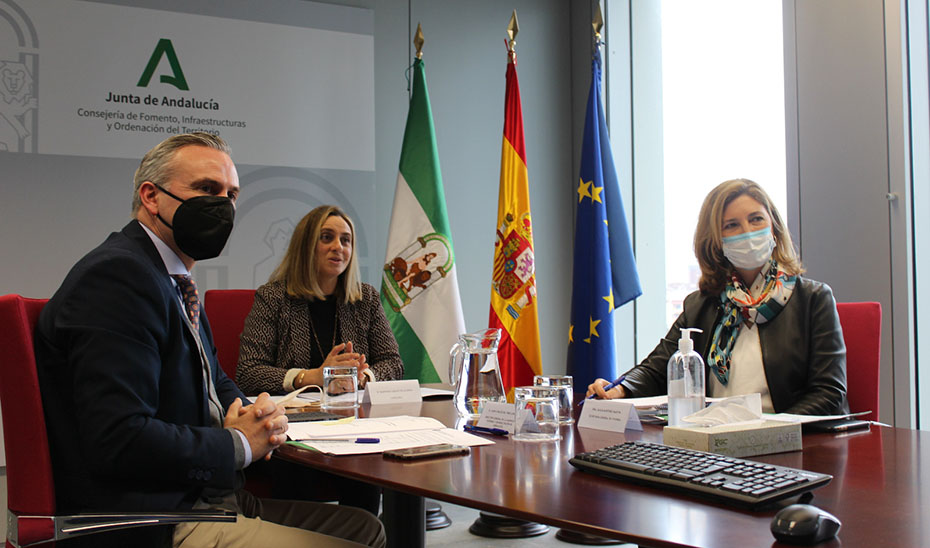 La consejera de Fomento, Marifrán Carazo, durante su reunión con representantes del Tercer Sector.