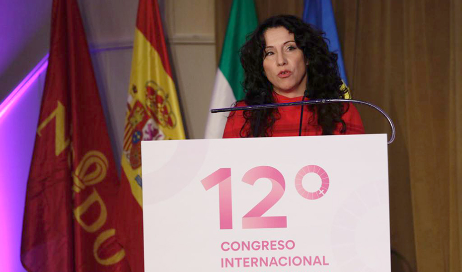 La consejera Rocío Ruiz durante su intervención en la inauguración del Congreso Internacional para el Estudio de la Violencia contra las Mujeres.