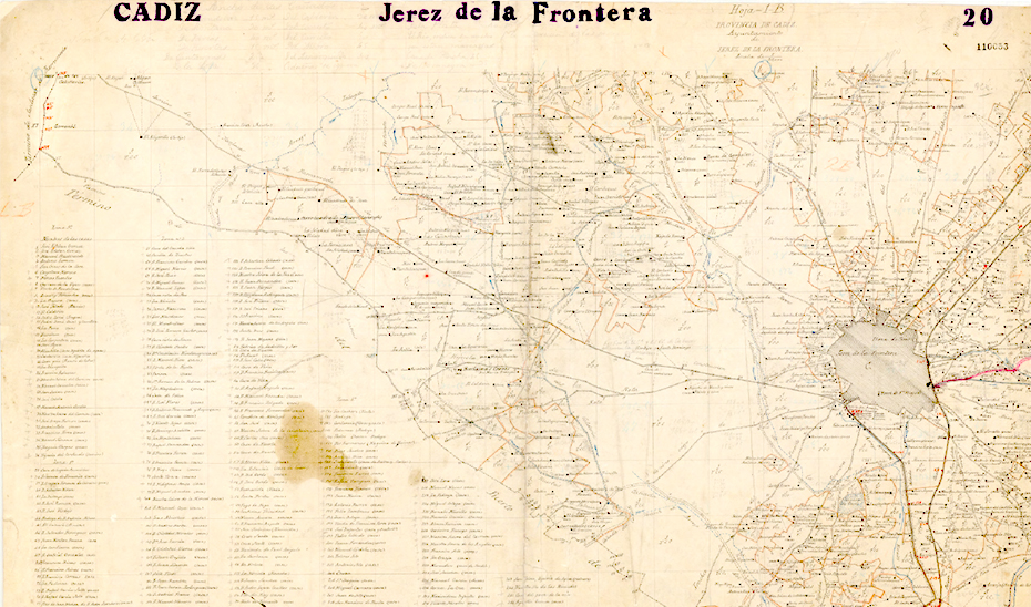Mapa de Jerez en el que se aprecia el límite histórico con El Puerto de Santa María.