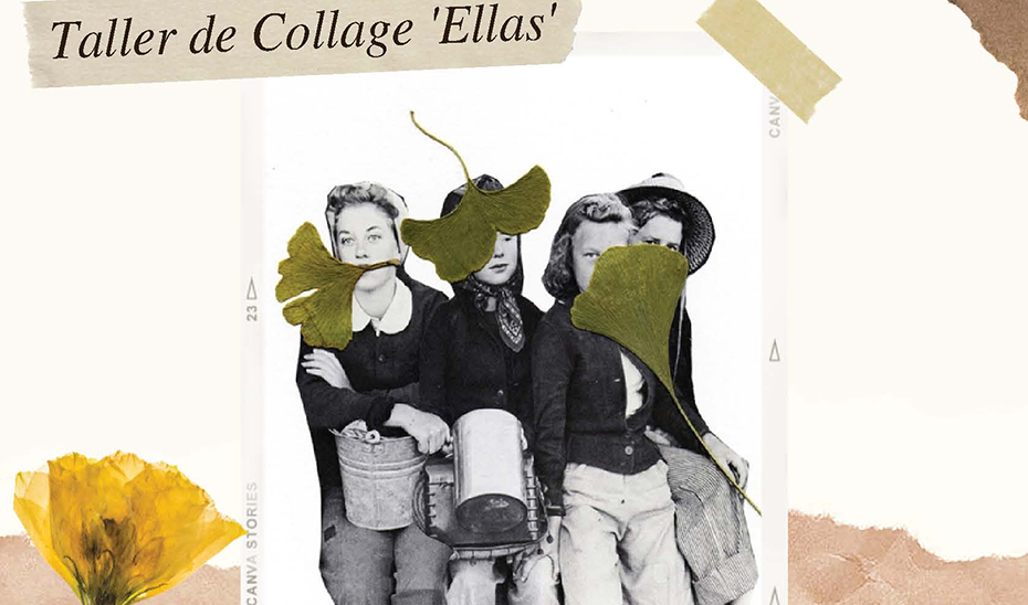 Detalle del cartel del taller de collage 'Ellas' que pone en marcha hoy el IAM.
