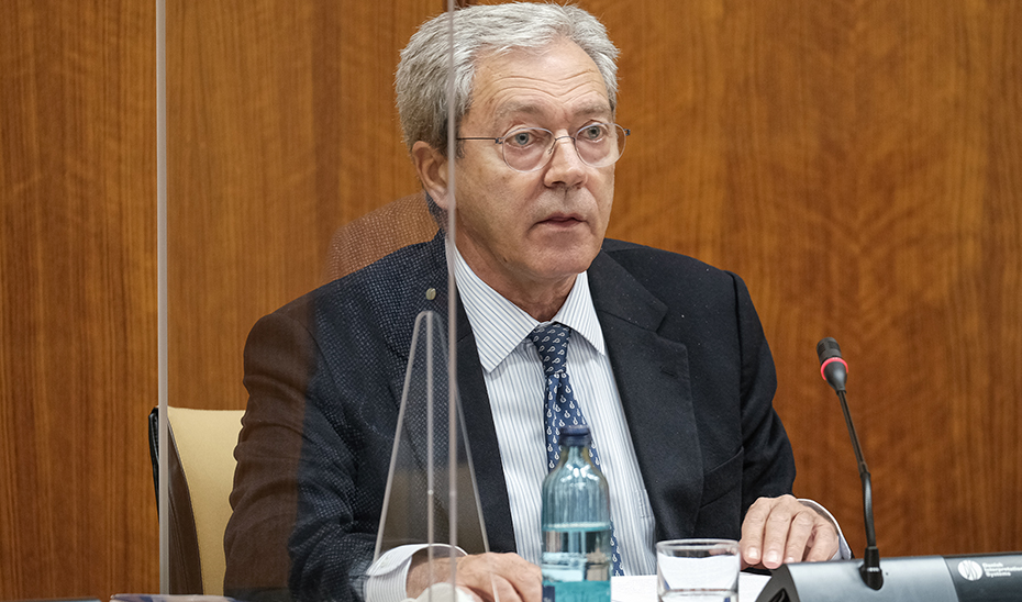 El consejero Rogelio Velasco, durante su intervención en una comisión parlamentaria.