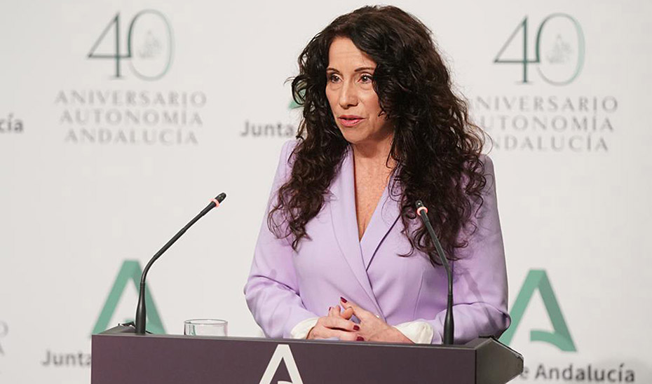 La consejera de Igualdad, Rocío Ruiz, durante una comparecencia informativa.