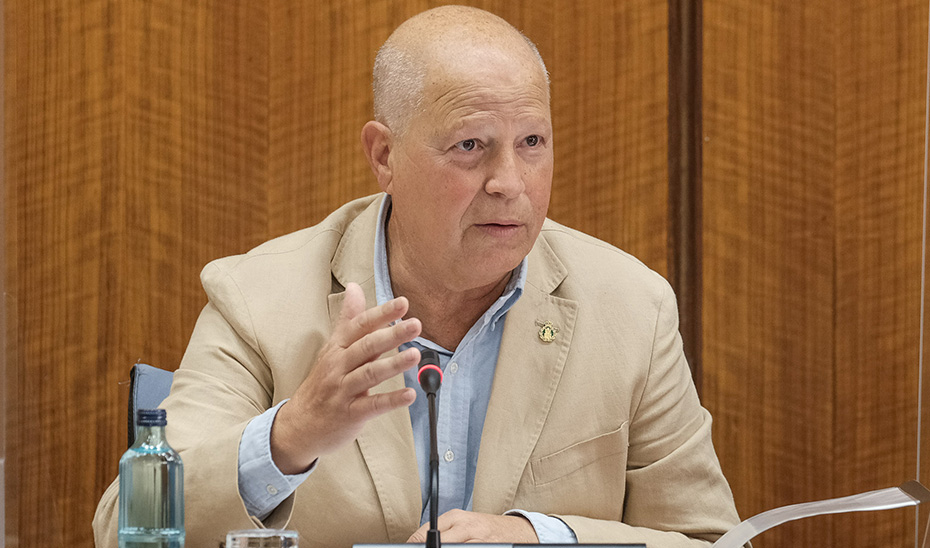 El consejero Javier Imbroda, durante la comisión parlamentaria.
