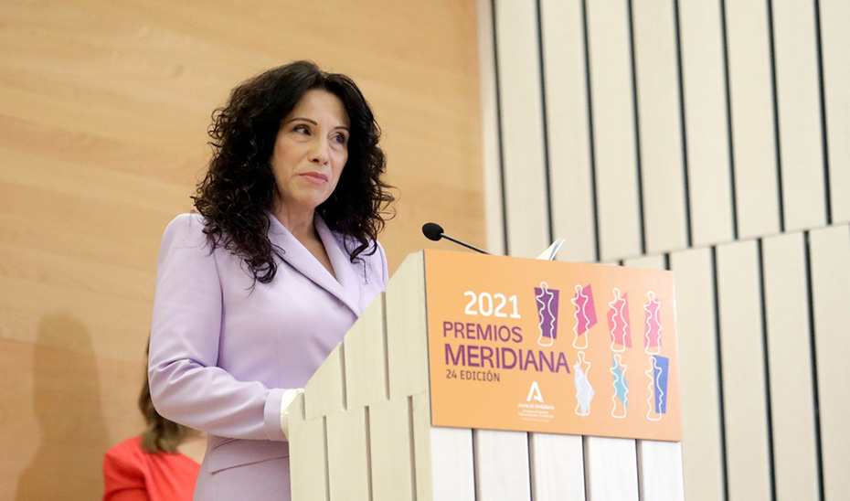 La consejera Rocío Ruiz, en la entrega de los Premios Meridiana en la edición de 2021.