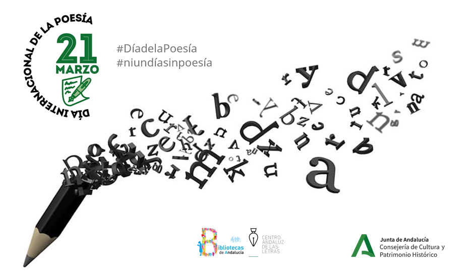 Cartel conmemorativo del Día Internacional de la Poesía en Andalucía.