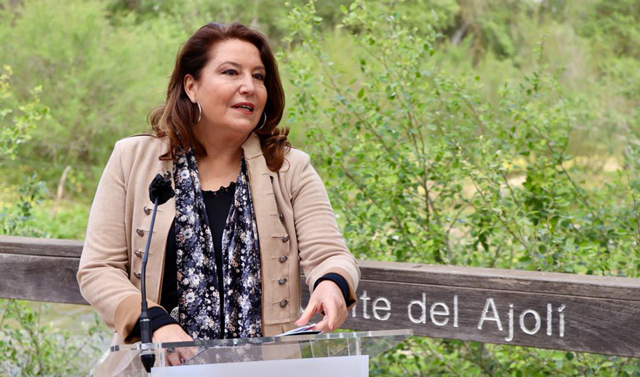 La consejera Carmen Crespo presentó la remodelación del puente del Ajolí.