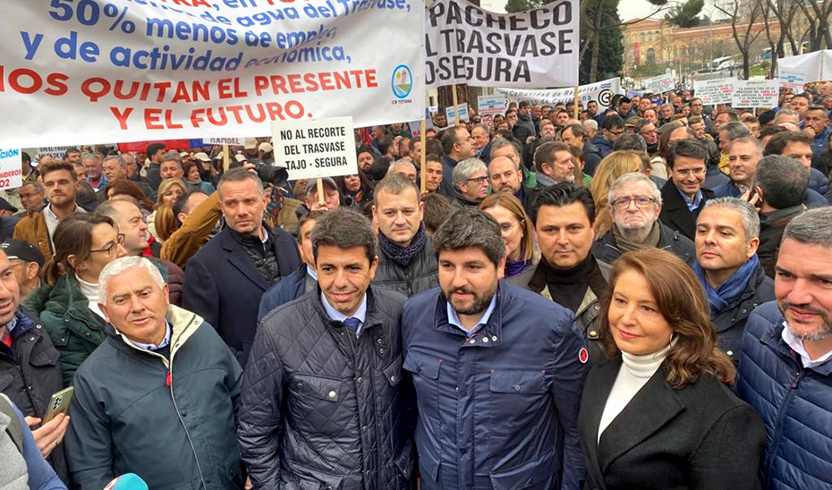 La consejera Carmen Crespo participó en Madrid en la concentración para protestar contra el recorte del trasvase Tajo-Segura.