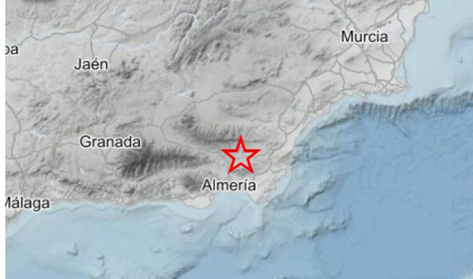 Terremoto ocurrido al noreste de Tabernas.