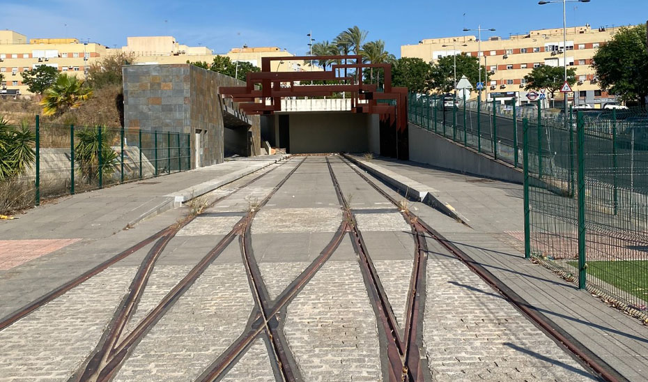 Instalaciones del tranvía de Alcalá de Guadaíra.