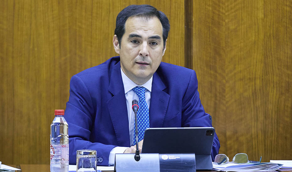 El consejero de Justicia, José Antonio Nieto, durante la comisión parlamentaria.