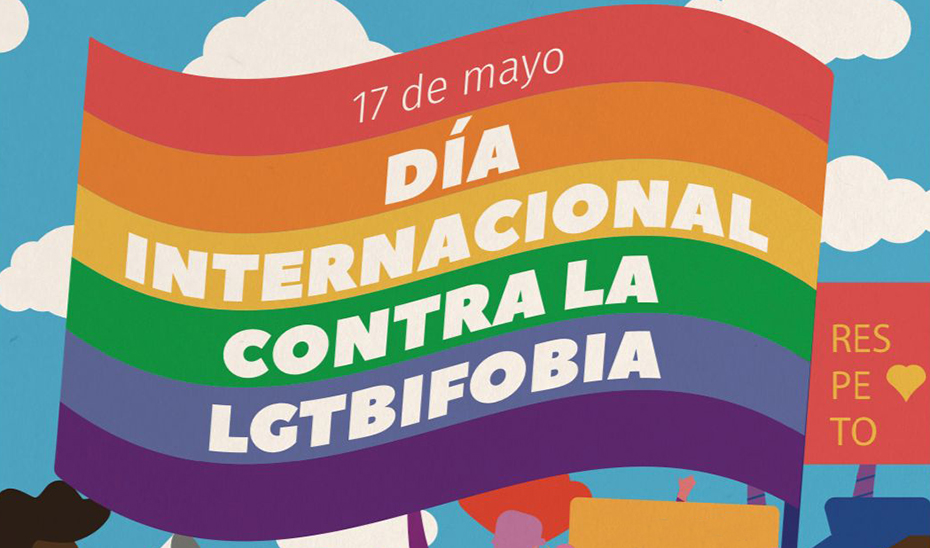Cartel con motivo del Día contra la LGTBIfobia.