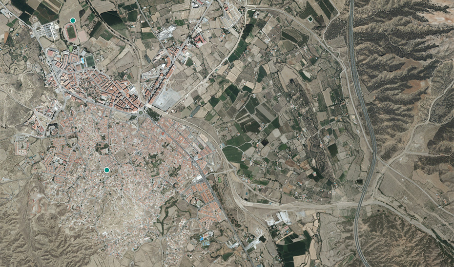 Las fotografías aéreas de Andalucía han sido producidas a partir de vuelos fotograméticos. Sobre estas líneas, imagen de Guadix (Granada).