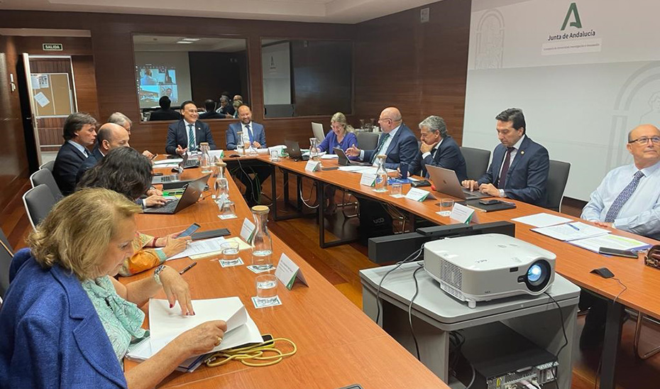 Reunión del pleno del Consejo Andaluz de Universidades (CAU).