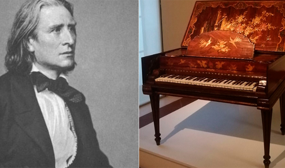 El compositor Franz Liszt y piano en el Museo de Bellas Artes. (Foto: Museo de Bellas Artes)