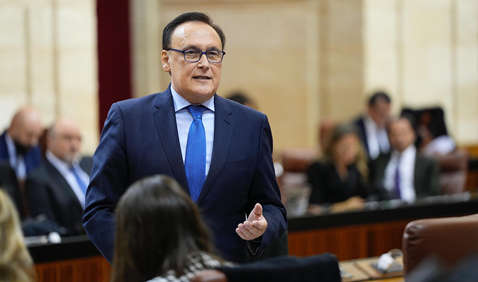 Imagen de archivo de José Carlos Gómez Villamandos durante una sesión plenaria del Parlamento andaluz.