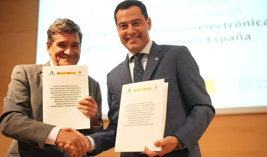 Intervención del presidente de la Junta el acto de firma del acuerdo para el proyecto del IMEC en Málaga 
