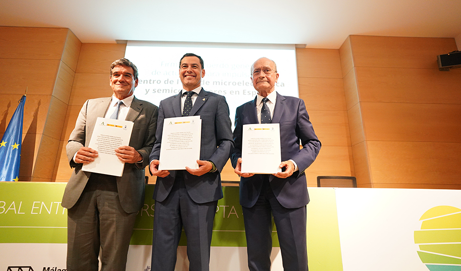 Junta, Gobierno y Ayuntamiento de Málaga firman un acuerdo para implantar un centro de innovación de chips de IMEC en España