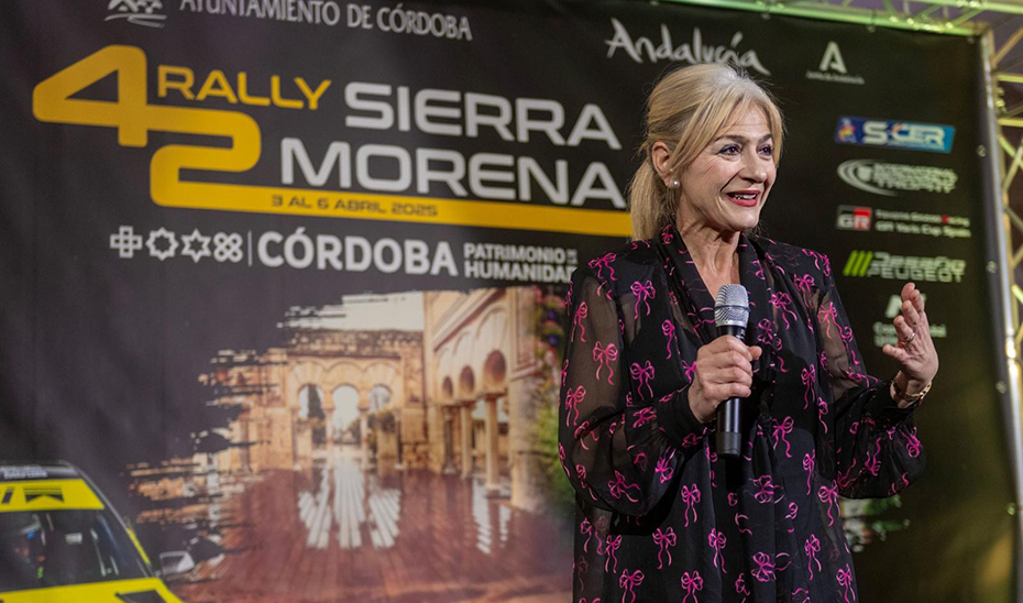 Patricia Del Pozo, durante la presentación de la 42º edición del Rally de Sierra Morena.