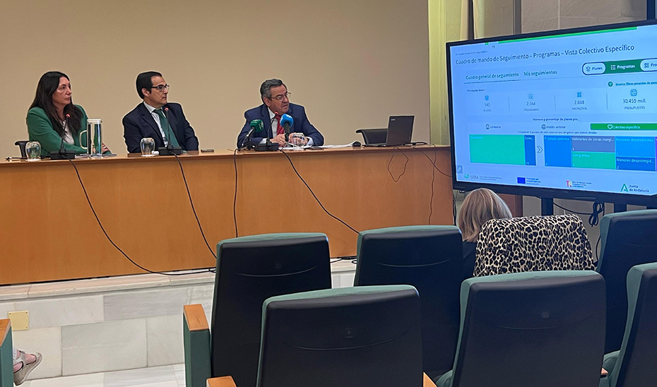 Loles López y José Antonio Nieto han presentado en Sevilla el SEPA, una herramienta pionera para el control de planes estratégicos.