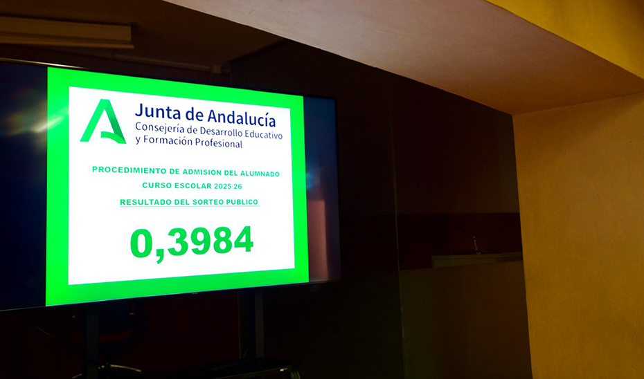 El número 0,3984 resolverá los casos de empate para la escolarización 2025/26 