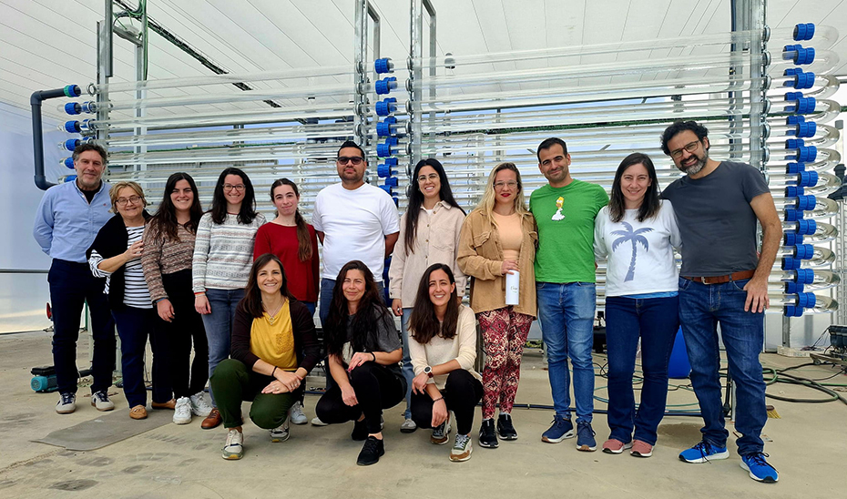 Grupo de investigación 'Biotecnología de microalgas' de la Universidad de Huelva, responsable del estudio sobre la capacidad antiinflamatoria de la microalga del río Tinto.
