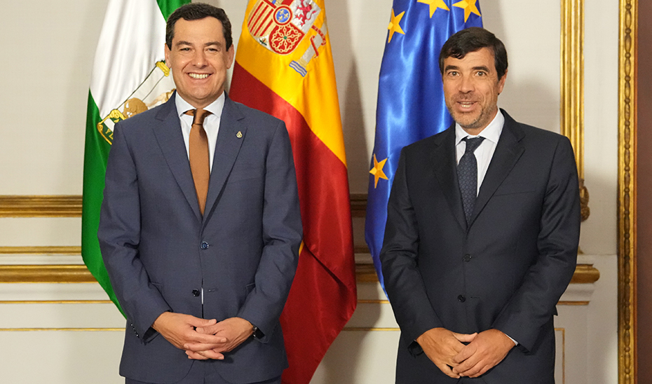 Juanma Moreno recibe al presidente de Kutxabank