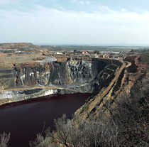 Vista general de la Cuenca Minera de Tharsis-La Zarza en Huelva.