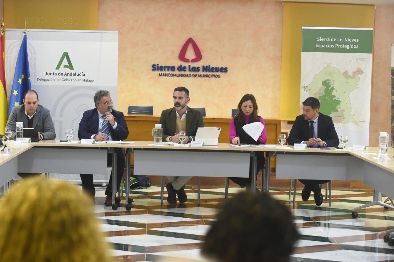 Reunión del consejero de Sostenibilidad con la Mancomunidad de Municipios Sierra de las Nieves