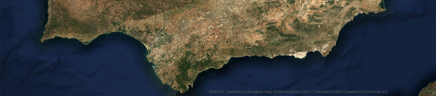 Sentinel-2 cloudless map of the world by EOX IT Services GmbH (Contains modified Copernicus Sentinel data 2022) released unde Creative Commonds Attribution - Non Comercial - Share Alije 4.0 International License.