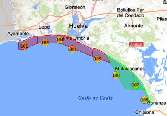 Imagen de la costa de Huelva donde se encuentran las zonas cerradas al marisqueo