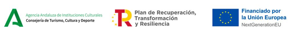 Logotipos de la Consejería de Turismo, Cultura y Deporte, del Plan de Recuperación, Transformación y Resiliencia y los Fondos NextGeneration