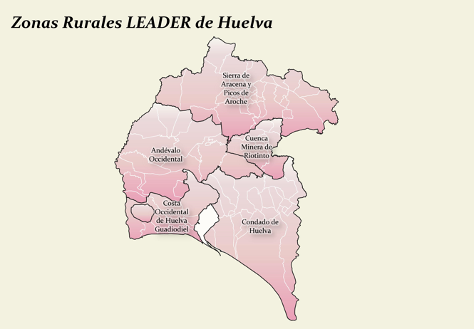 Mapa del GDR de Huelva 2023-2027
